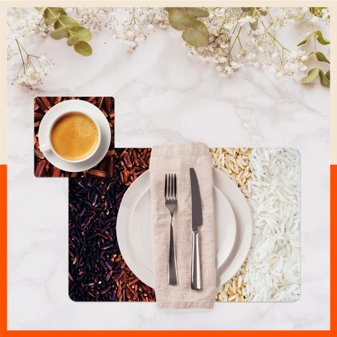 Polypropylene Table Mats & Coasters for Dining Table at Home (AMELLA - Set of 6)